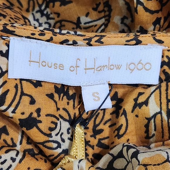 NWT House of Harlow 1960 Mustard Yellow Peasant Top Small - Picture 5 of 9